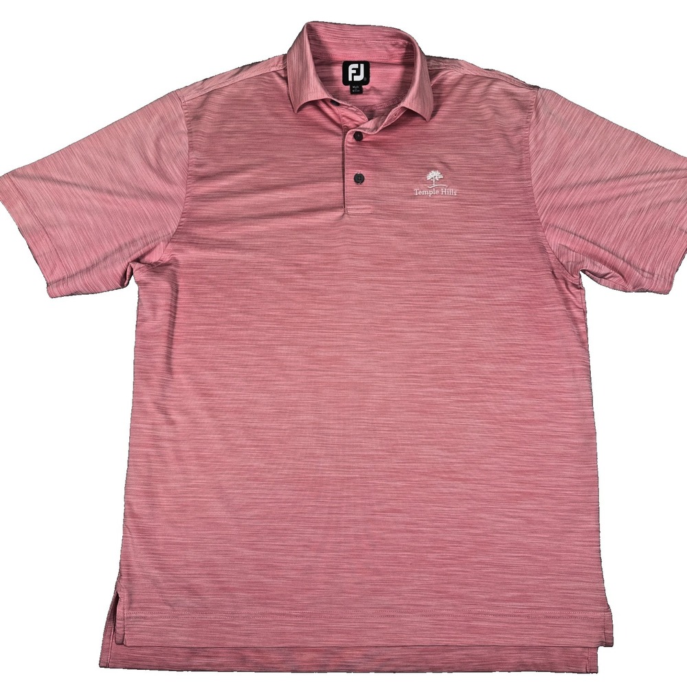 FootJoy‎ FJ Golf Polo Men's Temple Hills GC Medium Pink Stretch Performance